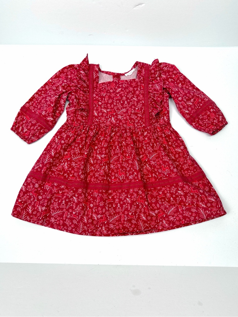NEXT Baby Girl's Dress Red Cotton Fit & Flare 12-18 months (86 cm)